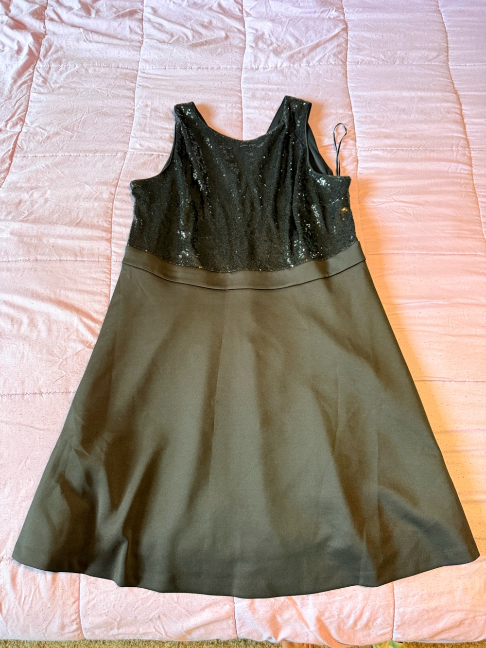 Lane Bryant Black Sequin Bodice Dress with Back Zip